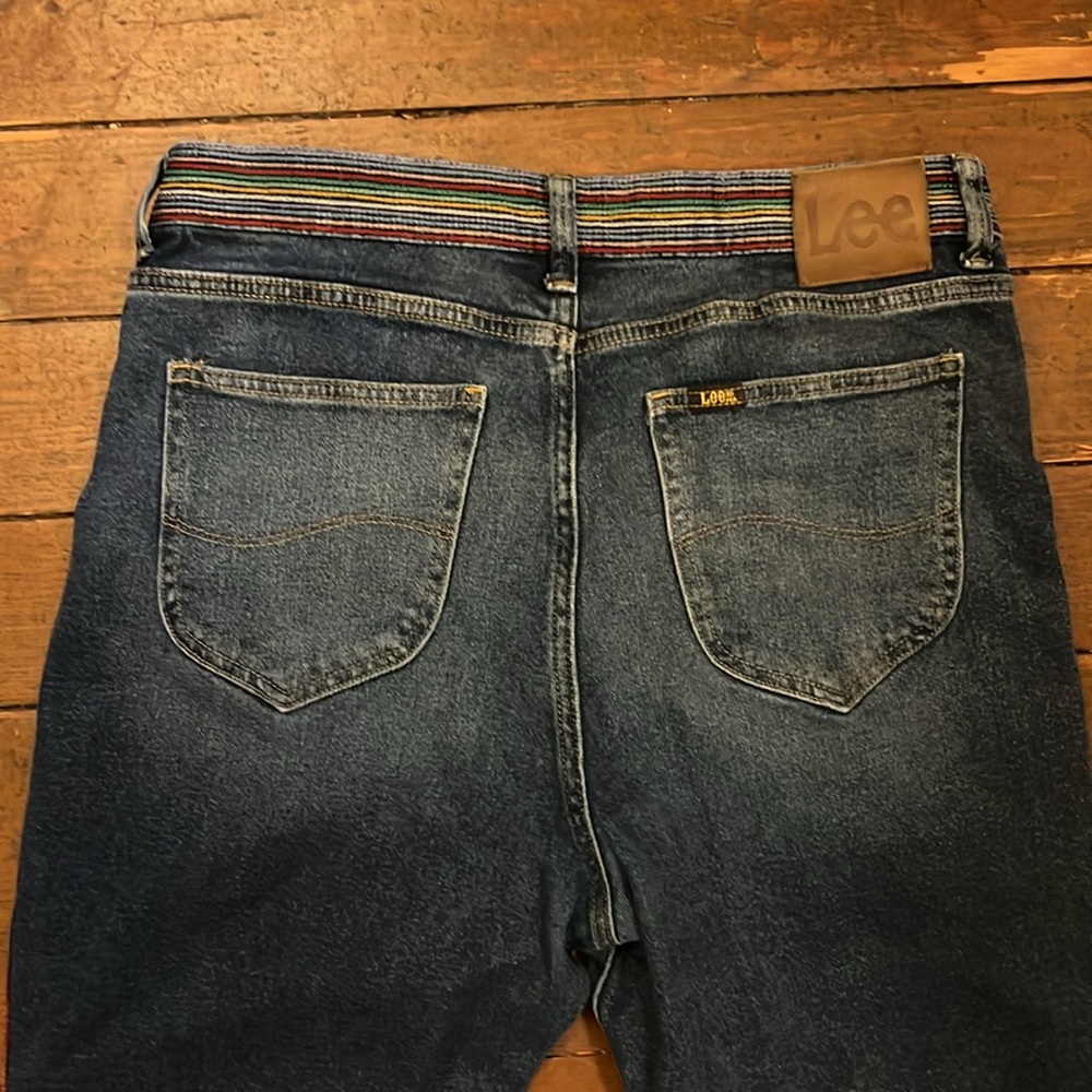 Free People x Lee Rainbow Stitching flare high rise jeans - Picture 8 of 10